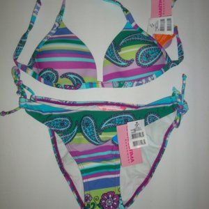 Cia.Maritima 2 Pc Swimsuit Stripe Paisley S 38